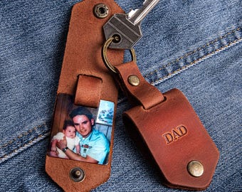New Dad Gift, Personalized Keychain with Photo, First Father's Day, Dad Keychain, New Dad Gift from Wife