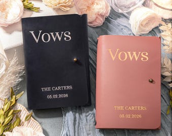 Personalized Leather Vow Books, His/Her Vow Books, Wedding Vow Books, Bridal Shower Gifts, Custom Vows Book, Personalized Wedding Gift