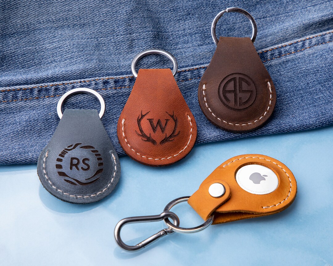 Apple Tag Case Leather Air Tag Keyr Leather Airtag Case Etsy