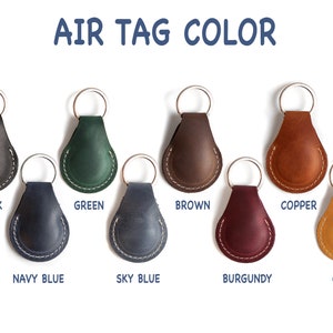 Personalized Leather Airtag Holder - Custom Engraved Keychain Case With Gift Box