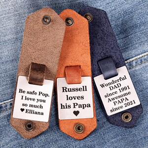 Grandparent Gifts, photo keychain, Grandpa Gift, leather keychain, keychain with photo, Fathers Day Gift image 11