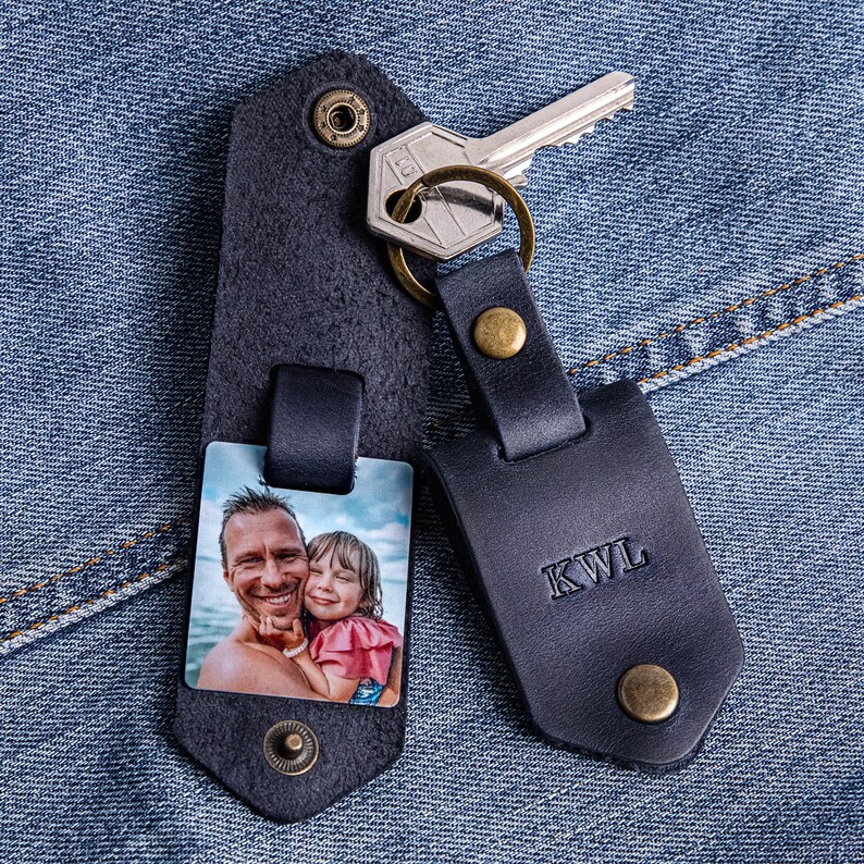 Grandparent Gifts, photo keychain, Grandpa Gift, leather keychain, keychain with photo, Fathers Day Gift image 13