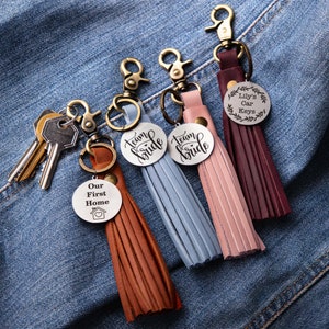 Leather Tassel Charm for Purse, Leather Accessory for Women Bag, Leather Keychain Tassel, Leather Tassel for Keys