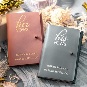 Wedding Vow Books, Personalized Leather Vow Booklets, His Her Vow Books, Leather Cover Vow Books, Two Vow Books Promises