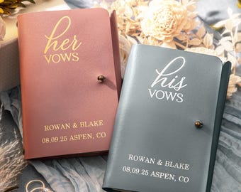 Wedding Vow Books, Personalized Leather Vow Booklets, His Her Vow Books, Leather Cover Vow Books, Two Vow Books Promises