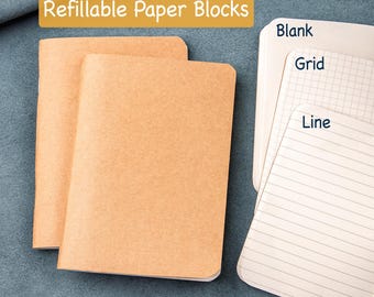 Refill paper inserts for leather journals