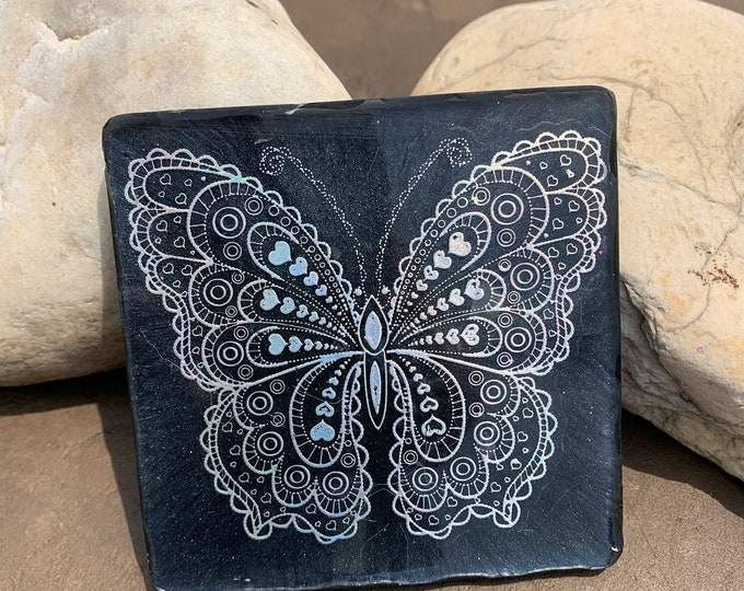Holographic Butterfly Coaster, Butterfly Decor Art