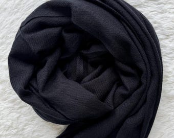 Handmade Black Pashmina Scarf Unisex Cashmere Boho Hippie Stole Wrap Mother's Day Gift