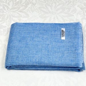 Handmade Blue Pashmina Scarf: Soft Cashmere Blend, Knitted Wool Stole