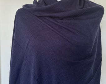 Navy Blue Handmade Pashmina Scarf Unisex Cashmere Shawl Stole Wrap Mother's Day Gift