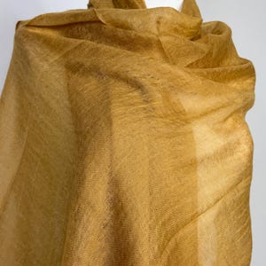 Golden Yellow Pure Cashmere Scarf: Handwoven Pashmina Shawl, Nepal