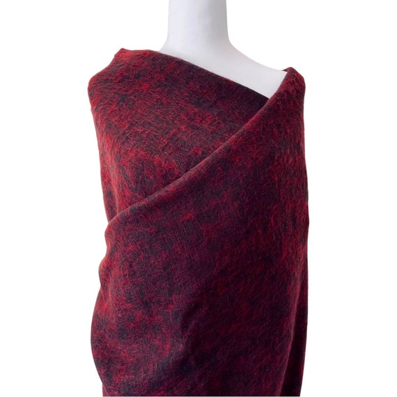 Yak Wool Shawl Maroon Red Handmade Meditation Prayer Blanket Bed Throw Winter Woolen Wrap