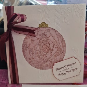 Bespoke Iris Fold Bauble Card