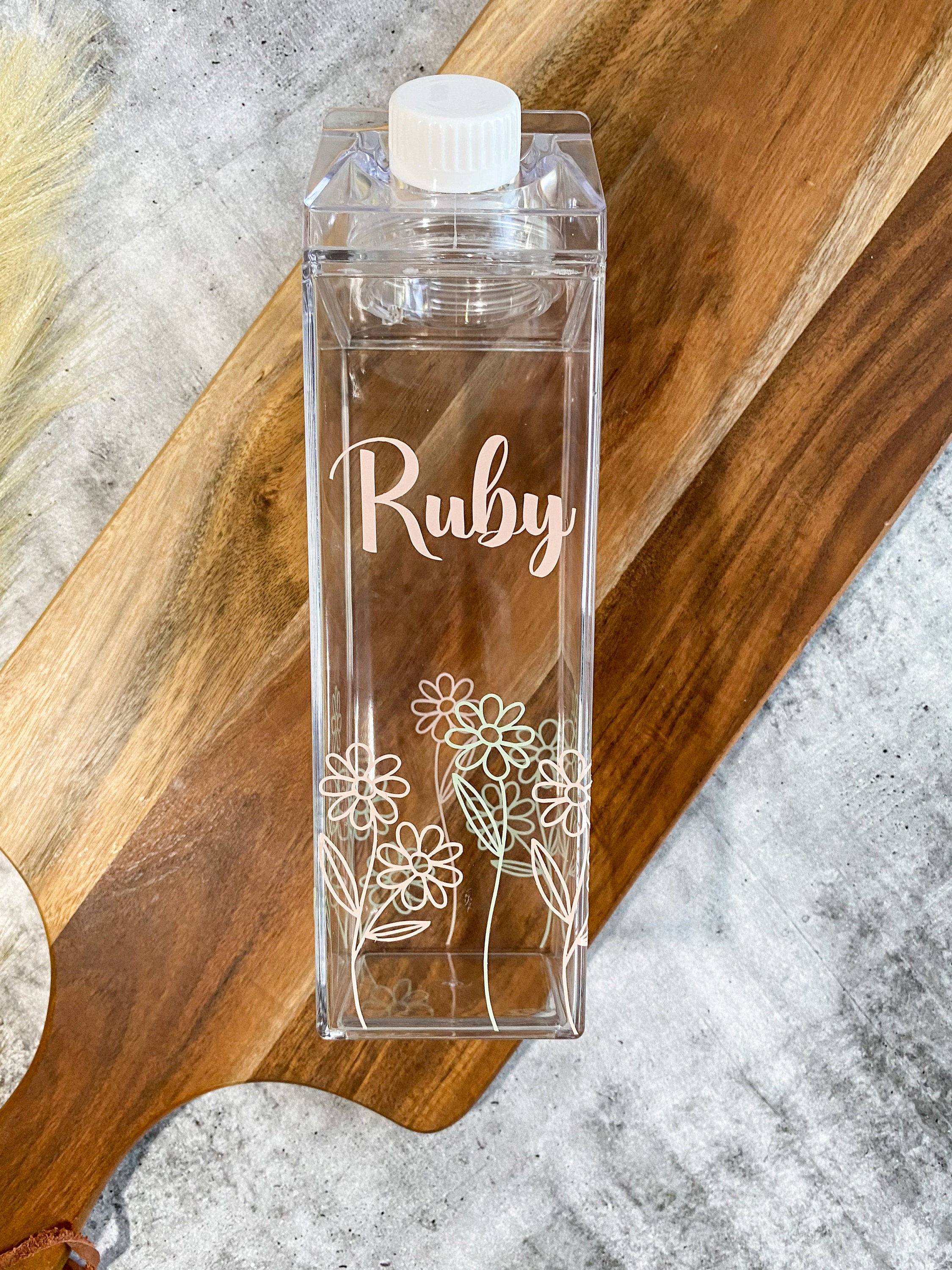 Clear Milk Bottle Water Bottle Personalised Water Bottle BPA Etsy