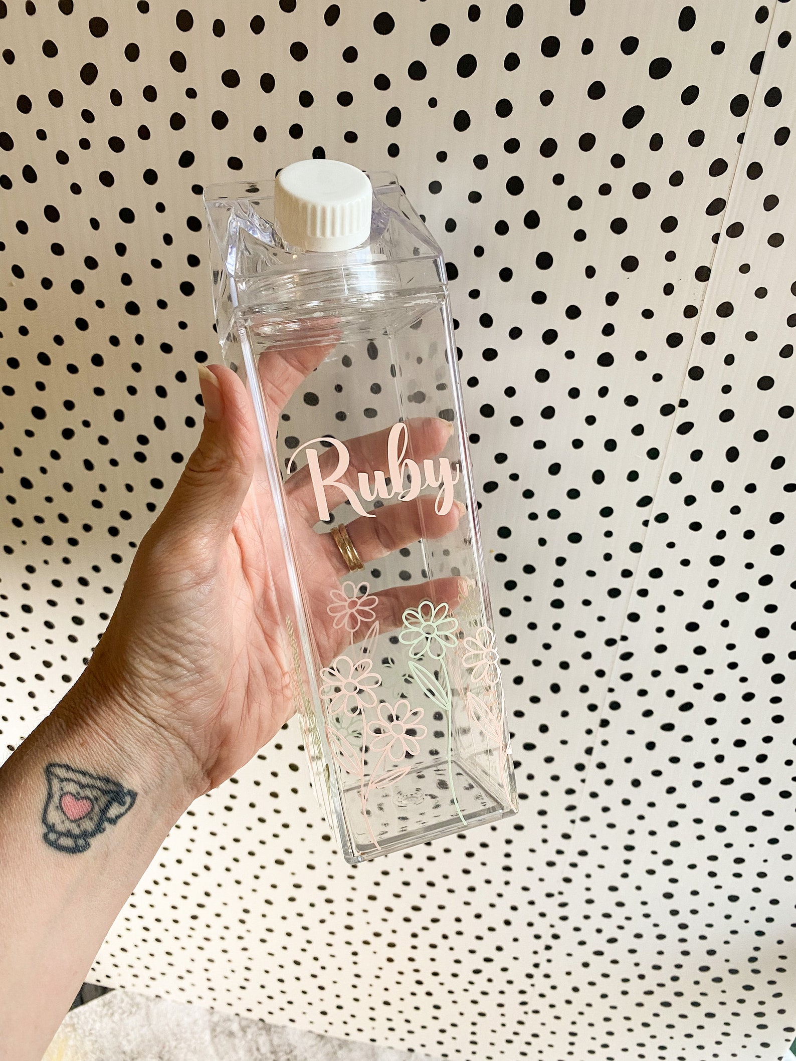 Clear Milk Bottle Water Bottle Personalised Water Bottle BPA Etsy