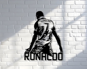 Cristiano Ronaldo Metal Wall Art, Ronaldo Lovers Fans Birthday Gift, iconic Football Metal Wall Art, Real Madrid Fans Gift, Valentine&#39;s Day