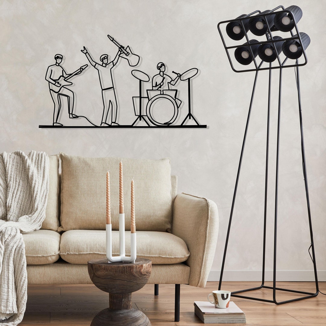 Music Band Metal Wall Art, Rock N Roll Group Metal Line Wall Art, Music ...