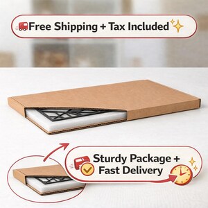 May include: A rectangular cardboard box with a black object inside, protected by white foam. The box is open, revealing the contents. Text on the image reads "Free Shipping + Tax Included" and "Sturdy Package + Fast Delivery."