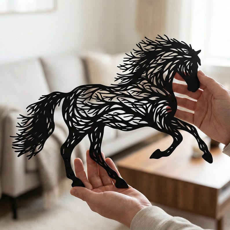Stamped Metal Running Horses Metal Running Horse Wall Art - Modern Barn Decor - Etsy