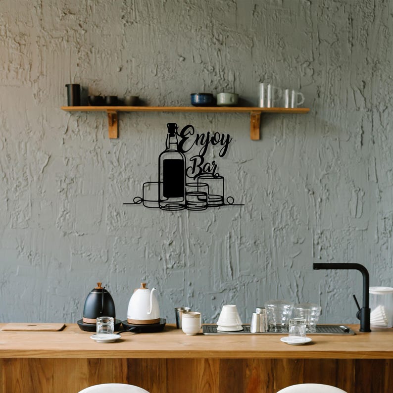 Personalized Metal Bar Name Sign, Custom Metal Home Bar Wall Art, Home