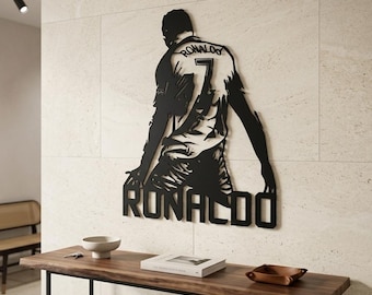 Cuadro metálico de Ronaldo para pared - Artículo icónico del futbolista - Regalo de cumpleaños único