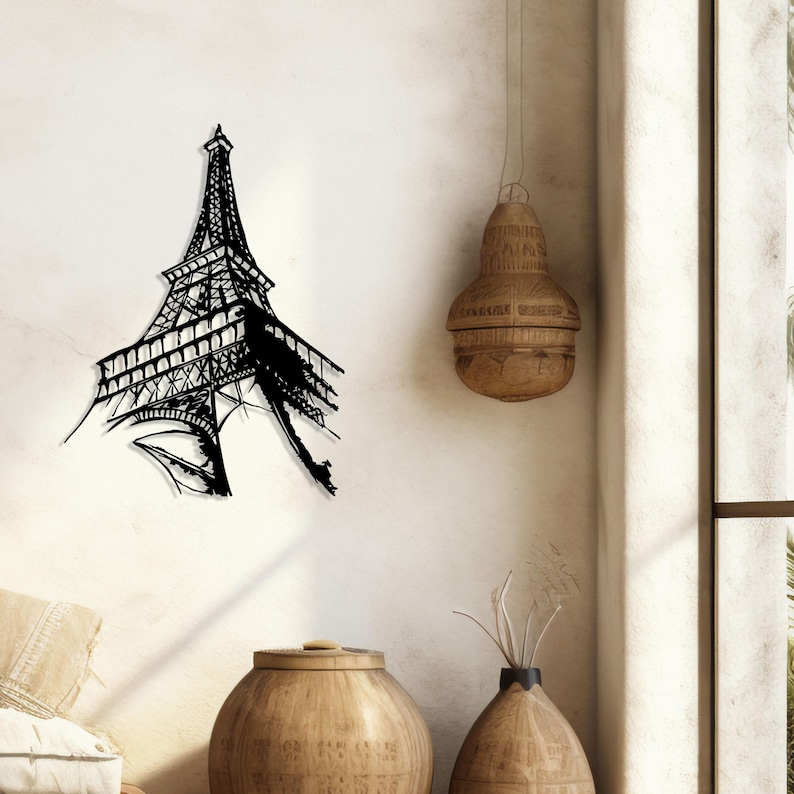 Paris Eiffel Tower Metal Wall Art, Christmas Gift, Unique Birthday Gift