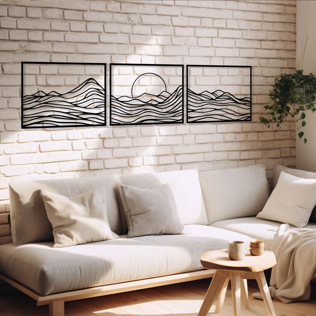 Mountain Metal Wall Art - Modern Nature Home Decor - Unique Birthday ...