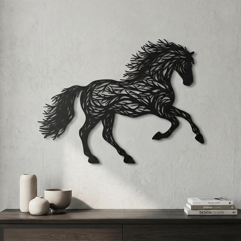 Stamped Metal Running Horses Metal Running Horse Wall Art - Modern Barn Decor - Etsy