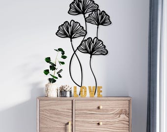 Poppy Flowers Metal Wall Art - Modern Floral Home Decor - Porch Metal Sign