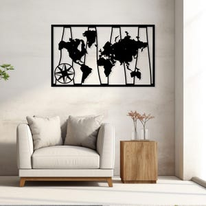 Art mural carte du monde en métal, décoration murale de bureau carte du monde en métal, cadeau d'anniversaire unique, décoration murale en métal emblématique, cadeau de la Saint-Valentin, meilleur cadeau