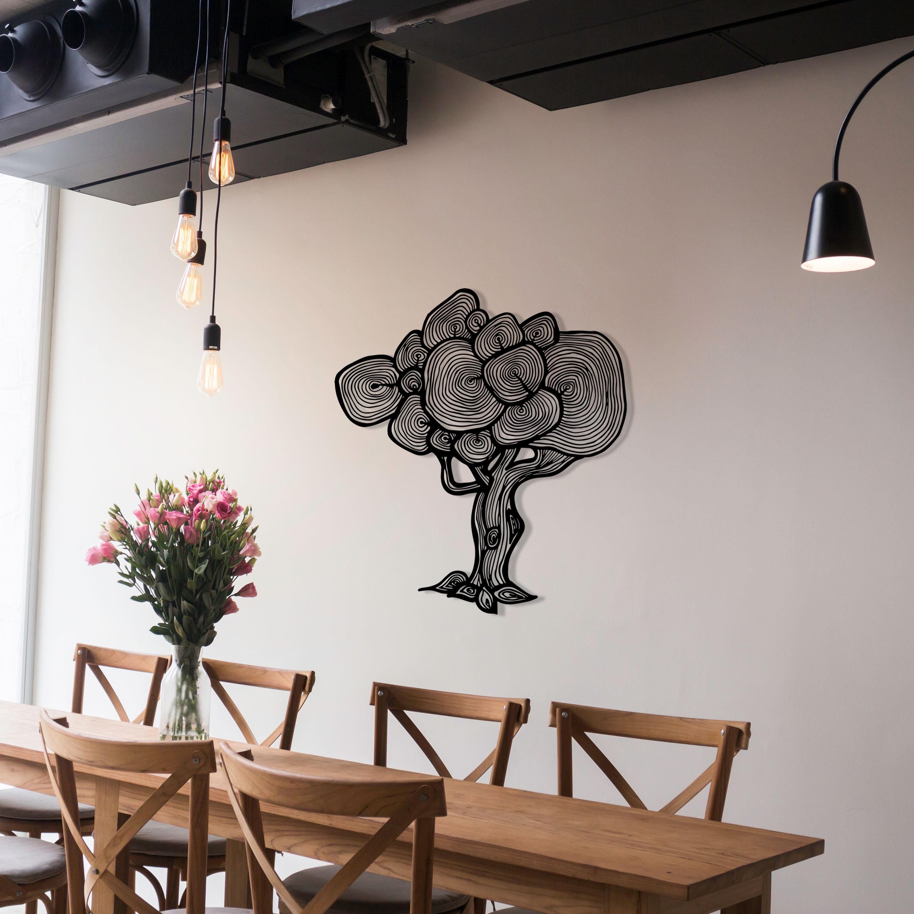Modern Black Tree Metal Wall Ar - Nature Inspired Home Decor - Unique ...