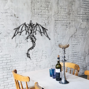 Drachen Metall Wandbild - Gamer Raum Dekor - Einzigartiges Geburtstagsgeschenk