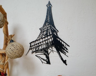 Arte de pared de metal de la Torre Eiffel de París - Decoración moderna para el hogar - Regalo icónico de cumpleaños