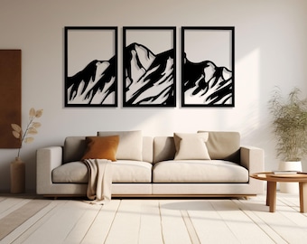Mountain Metal Wall Art - Modern Landscape Home Decor - Unique Birthday Gift