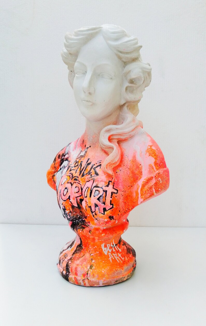 Venus Greek Goddess Pop Art Sculpture,graffiti Bust,aphrodite Handmade