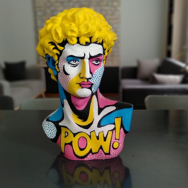 Pop Art David Bust,Italian Antique  Handmade Statue,Michelangelo's Greek Sculpture,Home Decor,Roman style