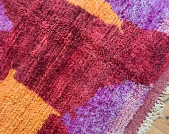 Purple Moroccan Beni Ourain Rug Berber Carpet