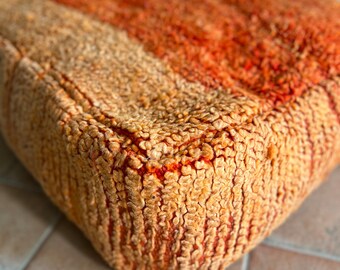 Pouf marocain, coussin de sol, tapis berbère vintage recyclé