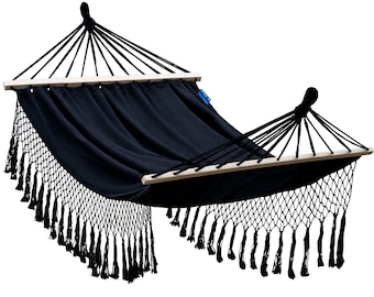 Potenza hammock cotton hammock with bars for 2 people double hammock for stand XXL 220x160 Max 200kg