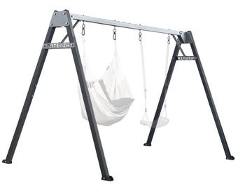 Altalena per bambini Potenza Telaio altalena zincato Altalena doppia in metallo per bambini Altalena da giardino fino a 200 kg Telaio altalena 250 x 207 cm