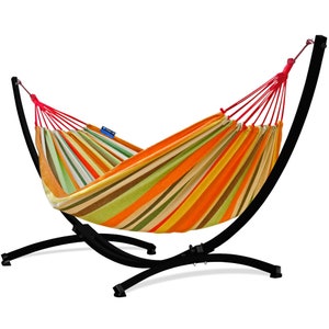 Hamac d'extérieur Potenza avec support pour 2 personnes | Hamac double en coton XXL 220 x 160 cm, 200 kg | Support pour hamac 220 kg