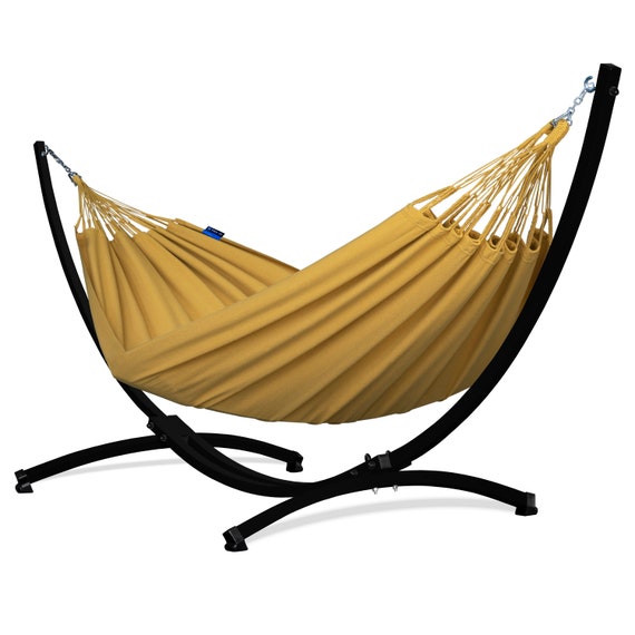 Hamaca Doble Con Estructura Para Exteriores - 285x120 Cm - Soporta 150 Kg - Tela Jungle Stripe