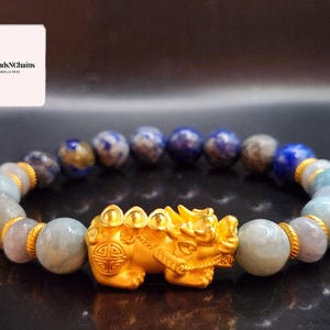 24K Massivgold Armband Geldball Armband Reichtum Armband 24K Gold Echt Feng Shui Armband 24K chinesisches Glück Armband Pixiu Armband
