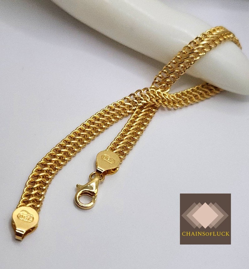 18K Real Gold Bracelet 18K Real Gold Chain Bracelet Real Gold Etsy