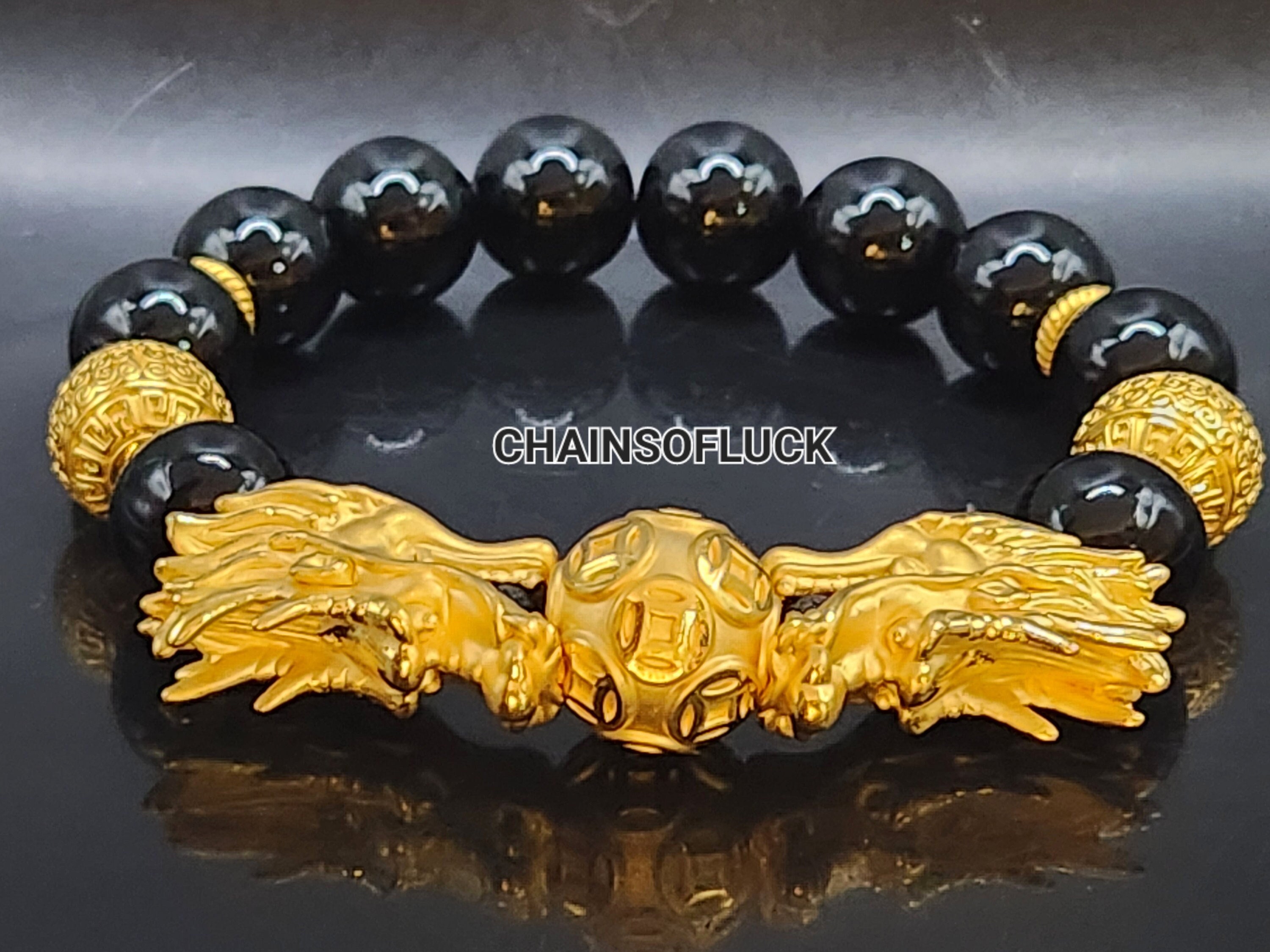 POH KONG Yellow Gold 916/22K Auspicious Magnificent Dragon Bracelet