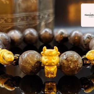 24K Solid Gold Bracelet Pure Gold Snake Bracelet 24K Gold OX Bracelet Good Fortune Bracelet Wealth Bracelet 24K Gold Real Feng Shui Bracelet