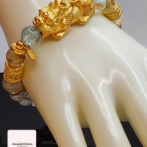 24K Solid Gold Armband Mantra Armband Reichtum Armband 24K Gold Echt Feng Shui Armband 24K chinesisches Glück Armband Pixiu Armband