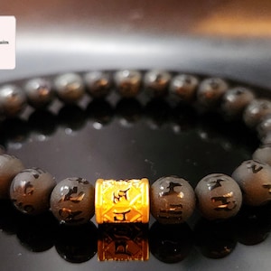 24K Solid Gold Armband Mantra Armband Reichtum Armband 24K Gold Echt Feng Shui Armband 24K chinesisches Glück Armband Pixiu Armband