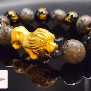 24K Echt Gold Löwe Armband 6 Wort Mantra Armband Glück Armband 24K Fu Hund Armband Echt Feng Shui Armband Echtes Pure Gold Armband