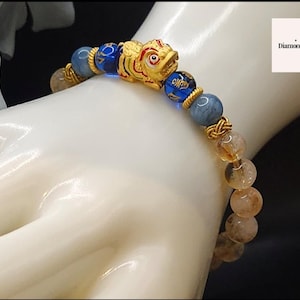 24K Echt Feng Shui Armband Echtgold Armband 24K Pixiu Armband Reichtum Attraktor Armband 6 Wort Mantra Armband 24K Fortune Armband